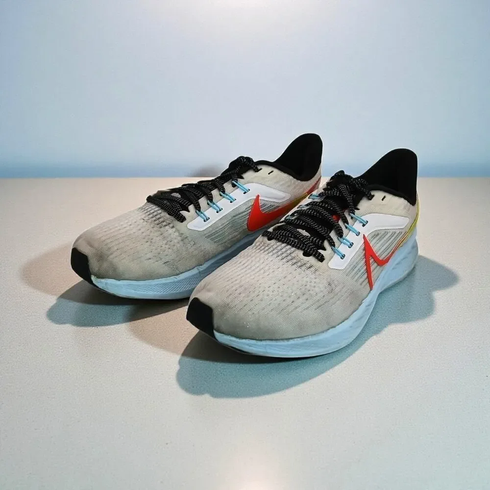 NIKE Air Zoom Pegasus Women's Light Gray w/Oragne Running Shoes - Size: 8 1/2